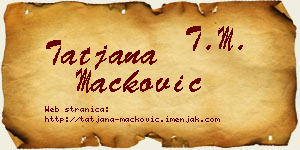 Tatjana Mačković vizit kartica